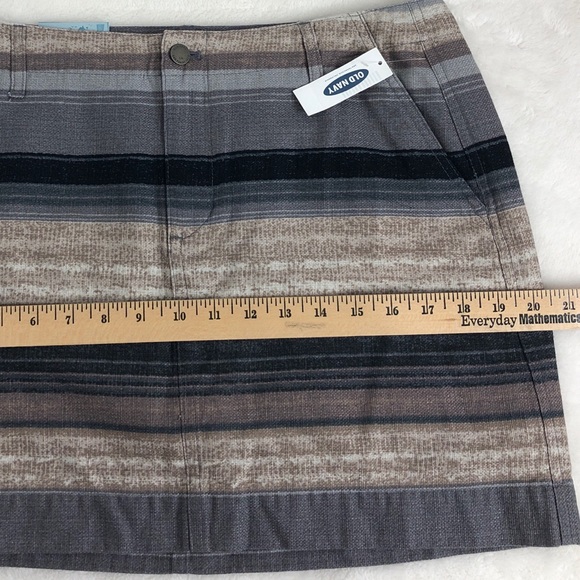 Old Navy Basketweave Neutral Stripe Skirt NWT Sz 8 - Picture 7 of 8